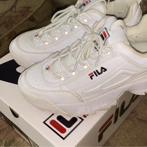 Filas white chunky sneakers